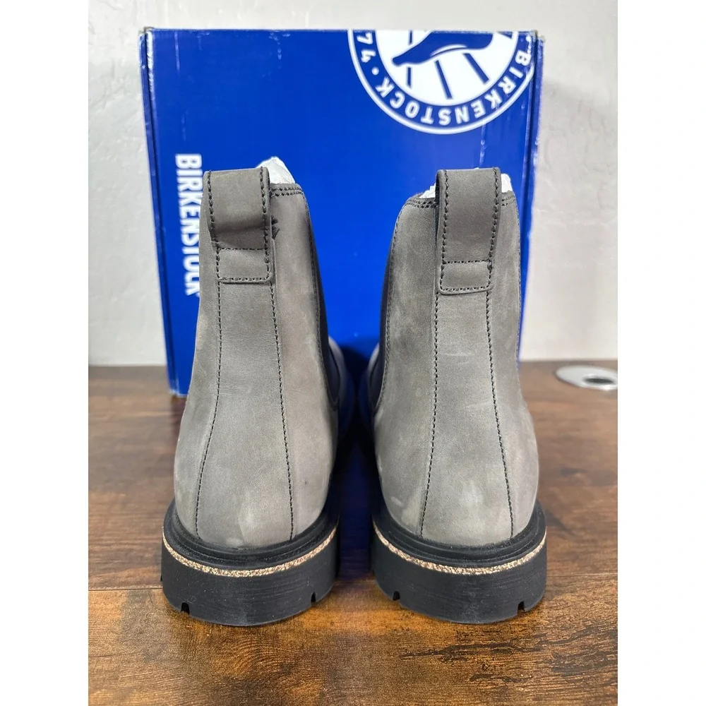 Birkenstock Highwood Slip On Mid Graphite Gray Oiled Leather Boots 41 Regular